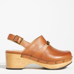 Anthropologie Silent D clogs womens 8 brown slingback georgia boho western fall